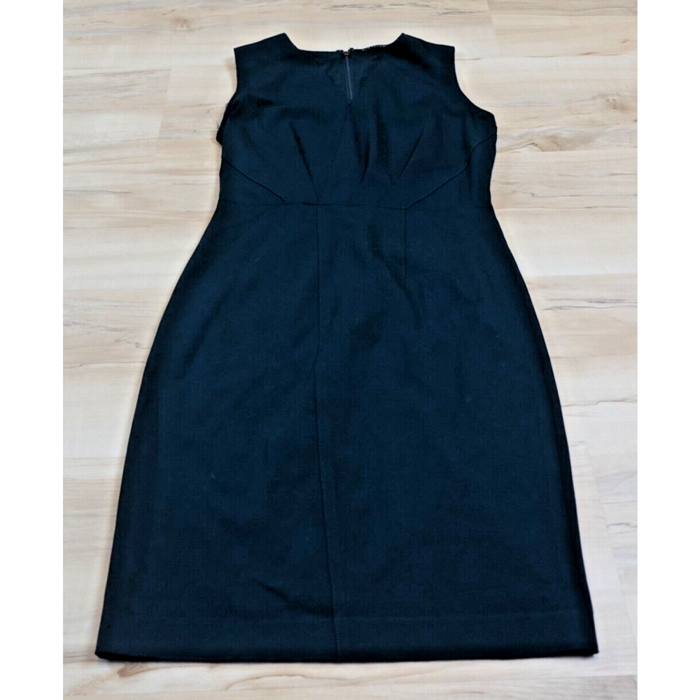 Elie Tahari Women 6 Dress‎ Sheath Sleeveless Hem Fray Dark Green